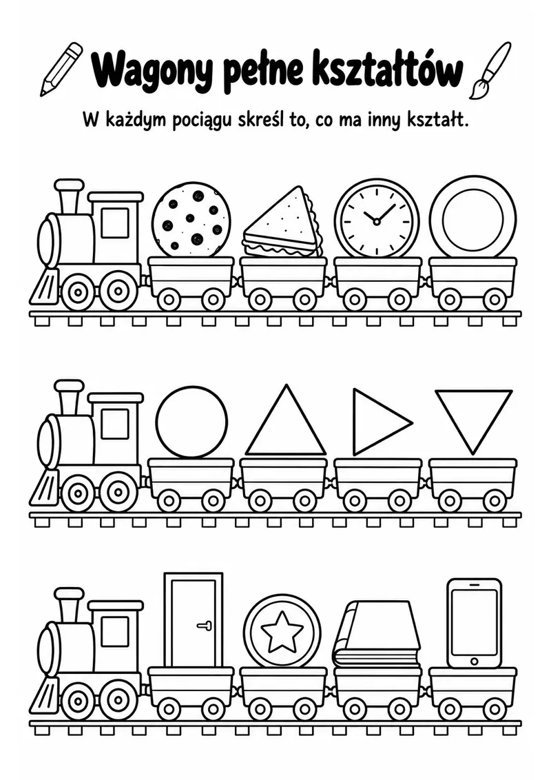 Karta pracy Wagony pełne kształtów