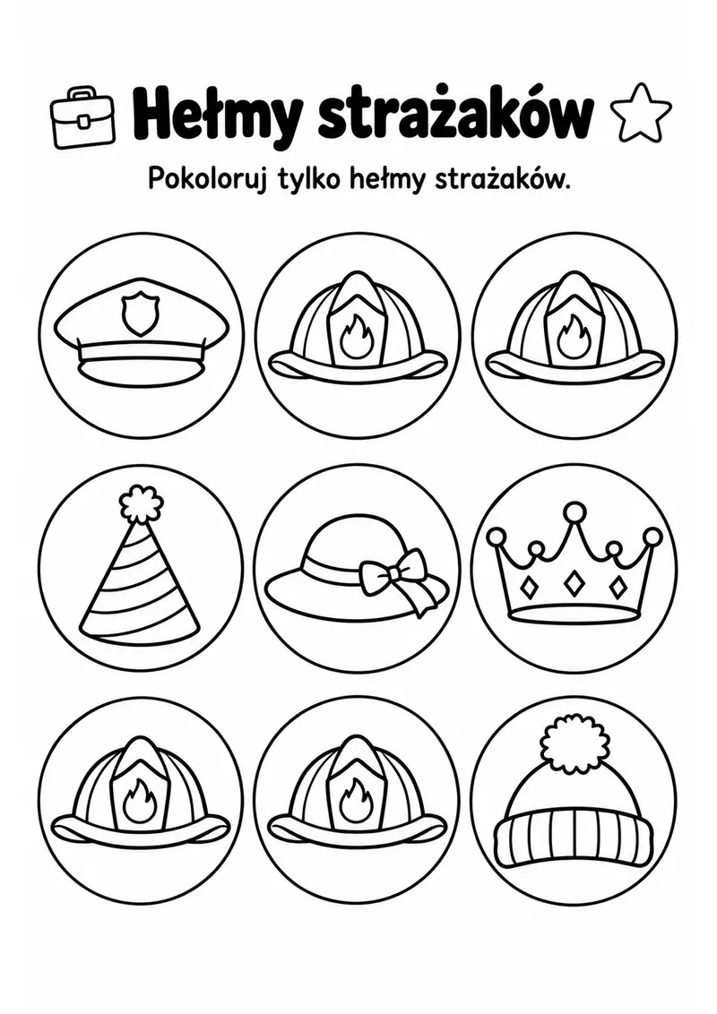 Karta pracy Hełmy strażaków